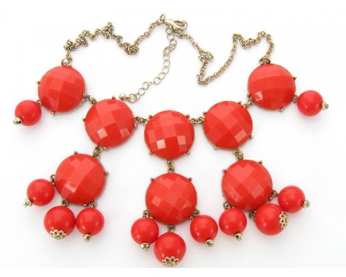 Винтажное колье «Red bubbles»