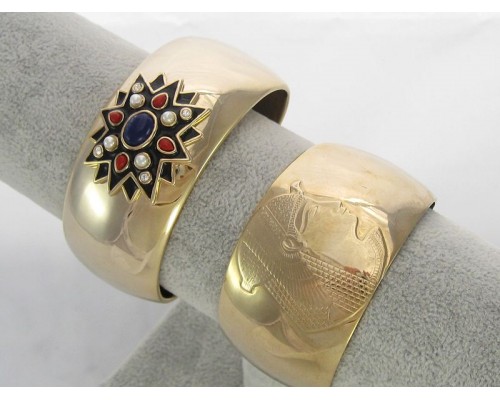 Винтажные золотистые cuff браслеты на выбор
