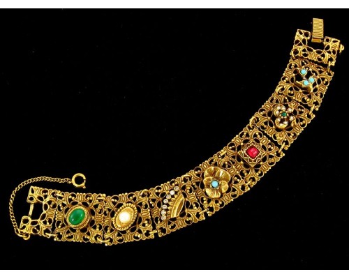 Винтажный браслет с ажурными сегментами от Goldette