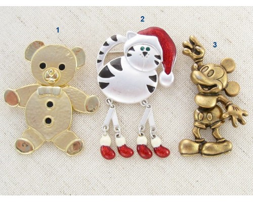 Винтажные броши на выбор, одна маркирована – Disney