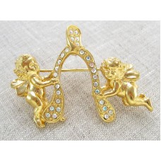 Винтажная брошь Lucky Wishbone от Kirks Folly