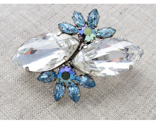 Винтажная брошь с крупными прозрачными кристаллами Austria