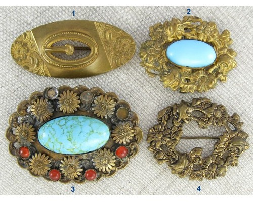 Винтажные броши в стиле Art Nouveau на выбор