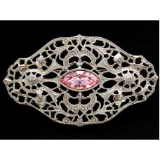 Винтажная брошь с розовым кристаллом от 1928 Jewelry Company