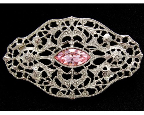 Винтажная брошь с розовым кристаллом от 1928 Jewelry Company