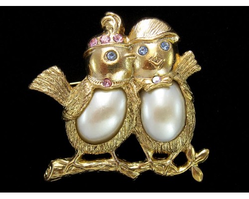 Винтажная брошь «Птички на ветке» от 1928 Jewelry Company