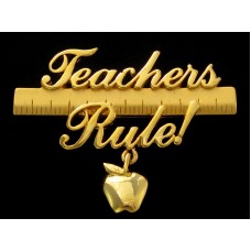 Винтажная брошь «Teachers rule» от Jonette Jewelry (JJ)