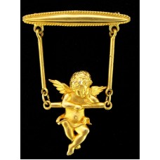 Винтажная брошь «Ангел на качелях» от Jonette Jewelry (JJ)
