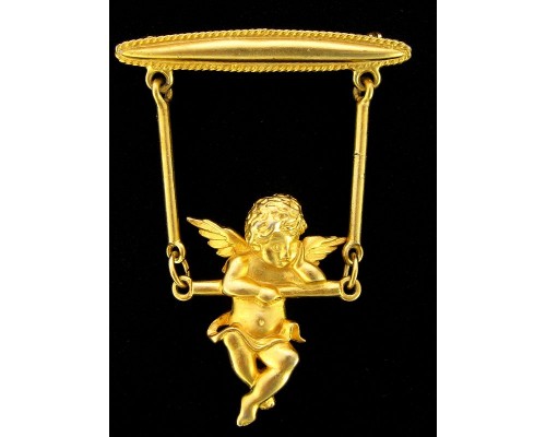 Винтажная брошь «Ангел на качелях» от Jonette Jewelry (JJ)