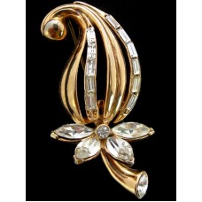 Винтажная брошь «Соцветие с кристаллами»