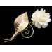 Винтажная брошь «Роза ivory» 1/20 12K Gold Filled