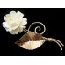 Винтажная брошь «Роза ivory» 1/20 12K Gold Filled