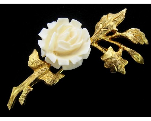 Винтажная брошь «Роза ivory» от Polcini