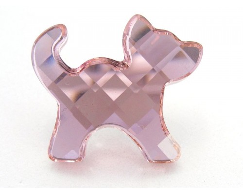 Винтажная брошь «Розовый кот» от Swarovski