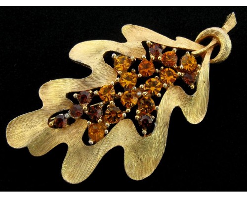 Винтажная брошь «Дубовый лист» от Jonette Jewelry (JJ)