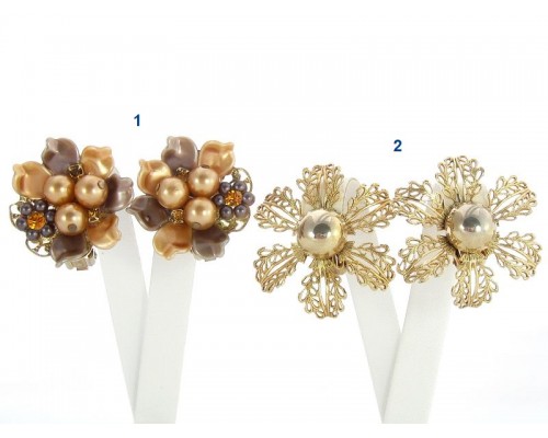 Винтажные клипсы на выбор, одни маркированы – Judy Lee + немаркированные Beau Jewels