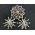 Винтажный сет (брошь и клипсы) «Снежинки»