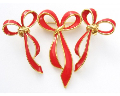 Винтажный сет (брошь и серьги) «Graceful Bow» от Avon